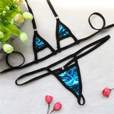 Znbbw bikini Sexy swimwear women swimsuit women biquini mini bikinis Bright patent leather Solid color Hollow out Triangle Thong