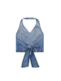 Znbbw TRAF Tank Tops Halter Sleeveless Sling Crop Top Sexy Girls Ladies Camis Y2K Aesthetic Corset Tops Women Clothing