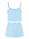 Znbbw Women Sweet 2 Piece Outfits Set y2k Grunge Fairycore Lace Trim Heart Sleeveless Spaghetti Strap Shorts Sets Summer