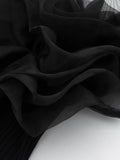 Znbbw TRAF Y2K 3D Organza Patchwork Thin Knitted Women Tanks 2023 Summer Sleeveless Strapless Slim Bustier Female Crop Top