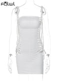 znbbw Summer Sexy Fashion Mini Dresses For Women 2023 Sleeveless Backless Hollow Out Bandage Short Dresses Sexy Women Dress