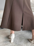 Znbbw Waist Mermaid Skirts Women 2023 Autumn Winter New Style Elastic Slim Package Hip Skirt Female Vintage Casual Long Skirt