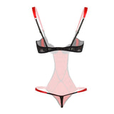 Znbbw Bow Backless Nightwear Teddy Lenceria Sexi Para Mujer Black Red Women Open Cupless Bra Crotchless Bodysuit Lingerie Sling