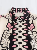 Znbbw TRAF 2023 Long Sleeve Print Shirts Women Pants Suits Single Breasted 2piece Suits 2023 Women Casual Long Pant Set