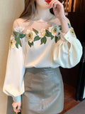 Znbbw Blouses Femme Long Sleeve Blouse Women Blusas Mujer De Moda 2023 Women Tops O-Neck Chiffon Blouse Shirt Tops Women E775