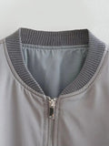 Znbbw TRAF Solid Bomber Jacket Women Loose O Neck Long Sleeve Zipper Coat Outwear Ladies 2023 Spring Chic Female Jacket