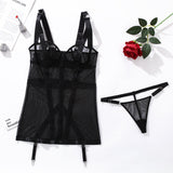 Znbbw Sexy Lace Lingerie Dress Transparent Mini Sleepwear Thongs Hot Exotic Clothes Babydoll Sheer Mesh Body Hot