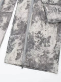 Znbbw TRAF Autumn Winter Pant Print Pockets Cargo Pant For Women High Waist Spliced Button Streetwear Loose Pants Female