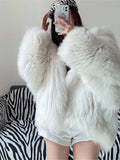 Znbbw Women Winter Loose Hooded Bat Full Sleeve Casual Faux Fur Jacket Lady Slim Thick Warm Soft Outwear 2023 New Fashion Overwear