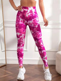 Znbbw Women Seamless Sport Leggings High Waist Print Yogo Stretch Fitness Leggings Tie Dye Booty Lifting Trainning Jogging Pants
