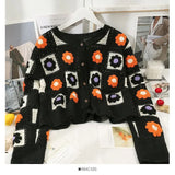 Znbbw Fall Women's Crochet Cardigans Multicolor Y2k Vintage Knitted Sweaters Long Sleeve Loose Coats Warm Sweaters 3 Colors