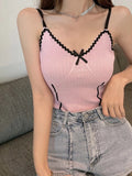 Znbbw Women Purple Knitted Crop Tops Straps Sexy Camis Tops Women Cute Crop Tops For Summer Y2K Tops For Women 2023 Summer