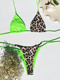 Znbbw Leopard Swimsuit 2023 New Micro Bikini Summer Beachwear Set Woman 2 Pieces Low Waist Bathing Suit Triangle Swimwear