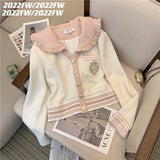 znbbw Casual Pants Suit Doll Collar Long Sleeve Coats+Bandage Pants 2023 Autumn Fashion Western Style Sports Two-piece Suits