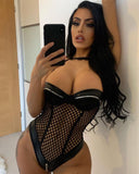 Znbbw Sexy Bodysuit With Zipper Open Bra Mesh Transparent Naked Women Uncensored Halter Body Crotchless Luxury Leather Tops
