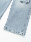 Znbbw TARF 2023 Spring Autumn Women Jeans Washed Process Worn-out Cargo Pants Straight Trousers Women