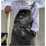 Znbbw Men Denim Jumpsuit Straight Jeans Hip Hop Big Pocket Wide Leg Cargo Pants Fashion Casual Loose Male's Rompers Trousers