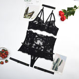 Znbbw Lace Fitness Lingerie Fetish Seamless Underwear 5-Piece Delicate Luxury Lace Intimate Backless Exotic Sets Fancy Outfit