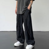 Znbbw New Summer Jeans Men Patchwork Denim Trousers Male Oversize Loose Casual Wide-leg Pants Streetwear Harajuku Clothing