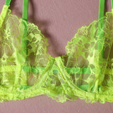 Znbbw Neon Green Fancy Lingerie Fetish Luxury Transparent Bra Intimate Push Lace Naked Women Without Censorship Underwear