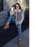 Znbbw Thick Warm Wool Jacket 2023 Women's Fashion Combination Sleeveless Vest Female Chic Warm Outdoor Clothing