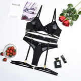 Znbbw Sensual Lingerie Women's Underwear Set Lace Delicate Erotic Bilizna Brief Sets Garters Transparent Seamless Sexy Outfit