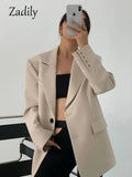 znbbw 2023 Autum Oversize Full Sleeve Long Women Blazer Office Lady Solid Work Suit Blazers Work Female Clothing Jackets Coat