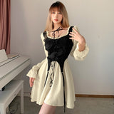 znbbw Lolita Dress Party Women Casual Long Sleeve Elegant Y2k Mini Dress Kawaii Clothing One Piece Dress Korean 2023 Spring