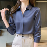 Znbbw Sleeve Blouse Women Blusas Mujer De Moda 2023 Chiffon Blouse Shirt Turn Down Collar Office Blouse Women Tops Blusa E235