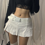 Znbbw Pastel Micro Skirts Low Rise Black Pocket Patchwork A-Line Skirt Aesthetic Outfit Punk Vintage Harajuku Streetwear Style