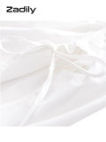 znbbw 2023 Spring Office Lady Long Sleeve Lacing Folds White Shirt Blouse Women Elegant Button Up Work Female Shirts Clothes