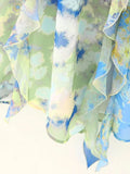Znbbw TRAF Ruffle Long Dress Women Print Floral Dress Woman Long Sleeve Summer Dresses Woman 2023 Midi Elegant Women Dress