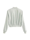 Znbbw TRAF 2023 Women's Bomber Jacket Fashion With Pockets Spring Jackets Coat Vintage Long Sleeve Casual Outerwears