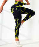 Znbbw Seamless Colorful Tie Dye Fitness Leggings Push Up Workout Sports Yoga Pants High Waist Tights Gym Ladies Clothing