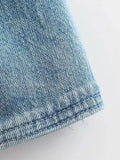 Znbbw TRAF 2023 Women Tops Fashion New Bowtie Denim Backless Casual Sexy Sleeveless Tops Woman Female Top