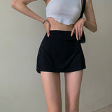 Znbbw women's fashion mini skirt y2k dark casual short skirt Cute irregular split casual simple high waist elastic sports skirt