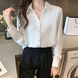 Znbbw Sleeve White Blouse Shirt Blouse Women Blusas Mujer De Moda 2023 Turn Down Collar Office Lady Blouse Tops Women Blusa E197