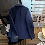 znbbw Women Fashion Casual Oversized Autumn Single Breasted Blazer Jacket Vintage Long Sleeve Pockets Female Outerwear Office Ladies