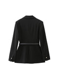 Znbbw TRAF Spring Autumn Temperament Women Suit Coat Single Breasted Slim Blazer Women Office Female Jacket With Belt