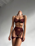 Znbbw Sensual Lingerie See Through Bra Kit Push Up Seamless Sheer Lace Intimate Soft Erotic Sets Garter Underwear Uncensored