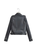 Znbbw TRAF Spring Autumn Pu Jacket Coat Women Long Sleeves Slim Warm Biker Faux Leather Jackets Coat Biker Jacket Streetwer