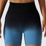 Znbbw Dye Gradient Hip Lifting Fitness Shorts Women's High Waist Tight Triple Peach Hip Quick Dried Yoga Cycling Sports Shorts