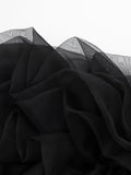 Znbbw TRAF Y2K 3D Organza Patchwork Thin Knitted Women Tanks 2023 Summer Sleeveless Strapless Slim Bustier Female Crop Top