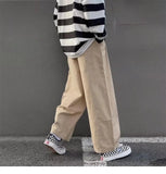 Znbbw Men Wide Leg Pants Japan Style Casual Women Cargo Trousers Harajuku Fashion New Baggy Sweatpants High Street Baggy Clothing