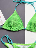 Znbbw Bikini Push Up Women Swimsuit Color Block Swimwear Female Brazilian Bikini Set Ribbed Swimming Suits Beachwear Biquini
