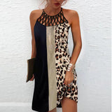 Znbbw Dresses Woman 2023 Sexy Hollow Out Sexy Beach Mini Dress Sleeveless Boho Party Dress Print Elegant Dresses for Women