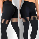 Znbbw Black Leggings Fitness Solid Sexy Mesh Patchwork Legging High Waist Striped Leggins Large Elasticity Jegging