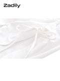 znbbw 2023 Spring Office Lady Long Sleeve Lacing Folds White Shirt Blouse Women Elegant Button Up Work Female Shirts Clothes