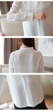 Znbbw Mujer De Moda 2023 Long Sleeve Women Shirts Dot Chiffon Blouse Shirt Tops Turn Down Collar Office Blouse For Women B864