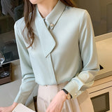 Znbbw Sleeve Blouse Women Blusas Mujer De Moda 2023 Blouses Shirts Office Chiffon Blouse Shirt Tops Women Blusa Feminina E234